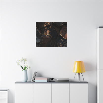 Fukinsei Broken Pottery Canvas Art - Dark Japandi Dark Texture