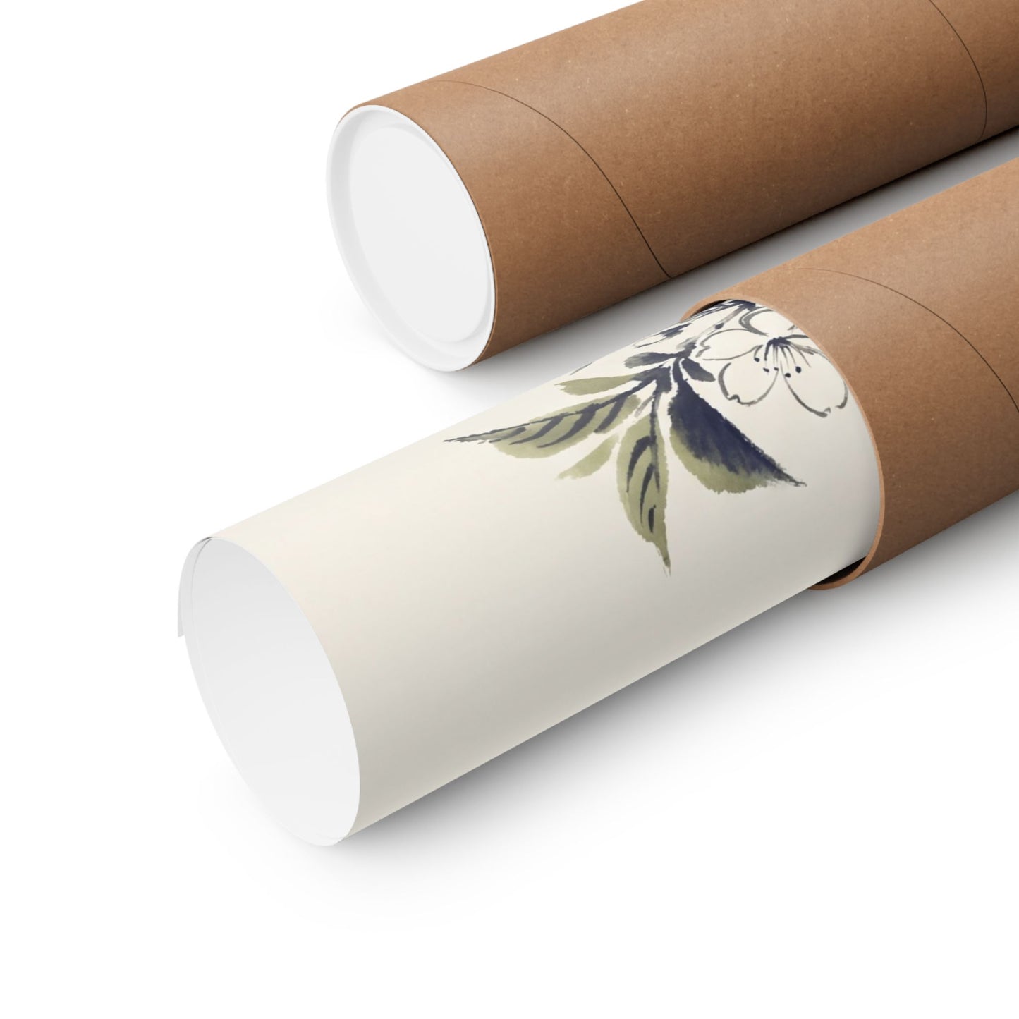 Zen Cherry Blossom in Golden Hour | Sumi E Wall Art Print