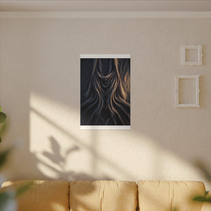 Moody Silk Drape Canvas Art - Shadow Zen Dark Japandi