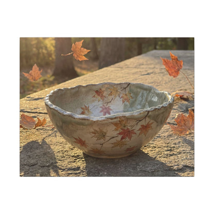 Japandi Ceramic Bowl in Golden Hour | Japanese Pattern Canvas Art Art Print