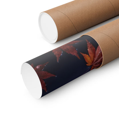 Water Ripple Autumn Wall Art Print | Kintsugi Healing Design