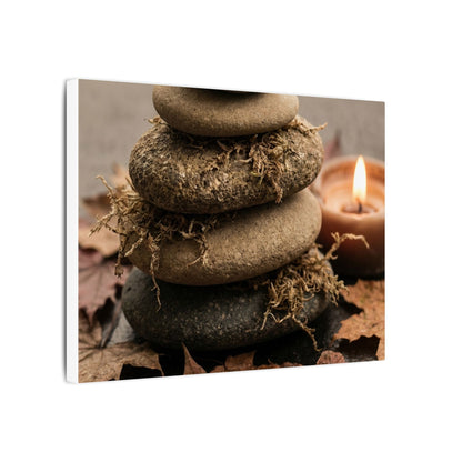 River Stones Canvas Art | Autumn Japandi Texture Art