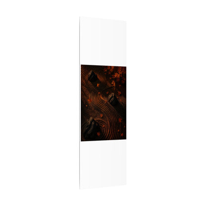 Dark Japandi Rock Garden in Golden Hour | Charcoal Ink Canvas Art