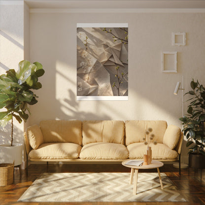 Golden Hour Paper Fold Canvas Art - Japandi Fukinsei