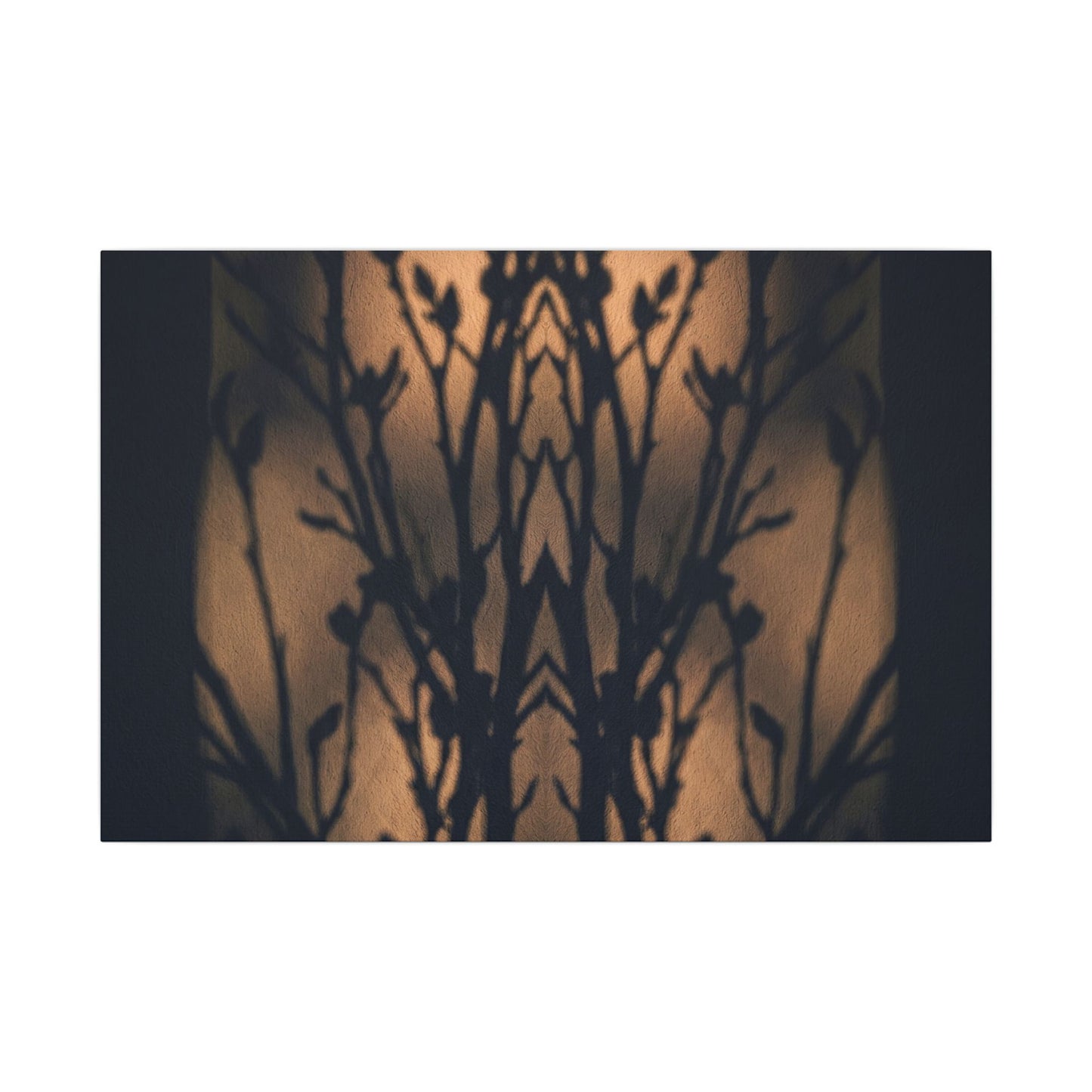 Dark Japandi Shadow Play in Golden Hour | Shadow Zen Canvas Art