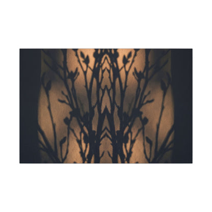 Dark Japandi Shadow Play in Golden Hour | Shadow Zen Canvas Art