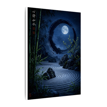 Serene Rock Garden Canvas Art - Enso Zen