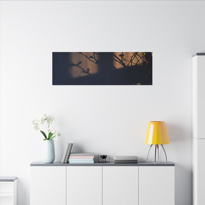 Shadow Play Canvas Art | Spring Dark Japandi Shadow Zen Art
