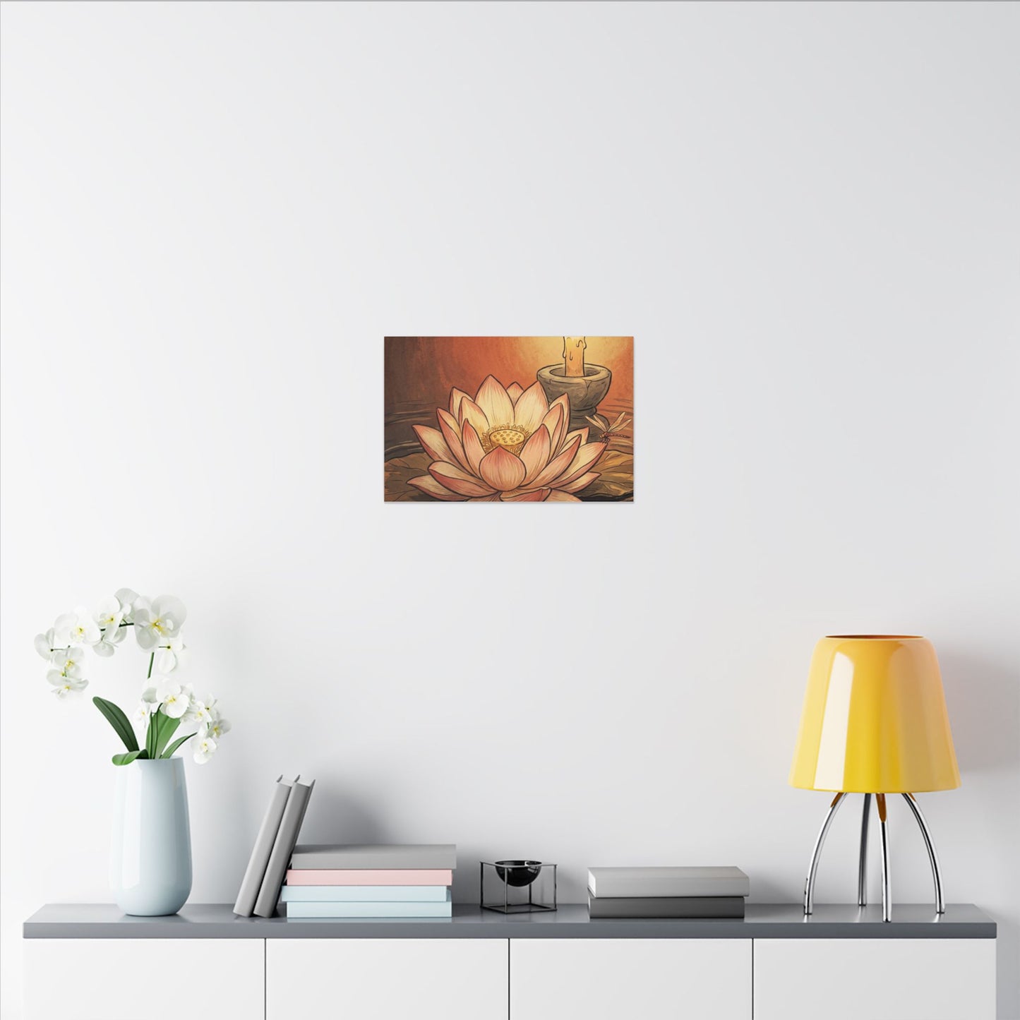 Lotus Flower Summer Canvas Art | Zen Contemplative Design