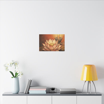 Lotus Flower Summer Canvas Art | Zen Contemplative Design