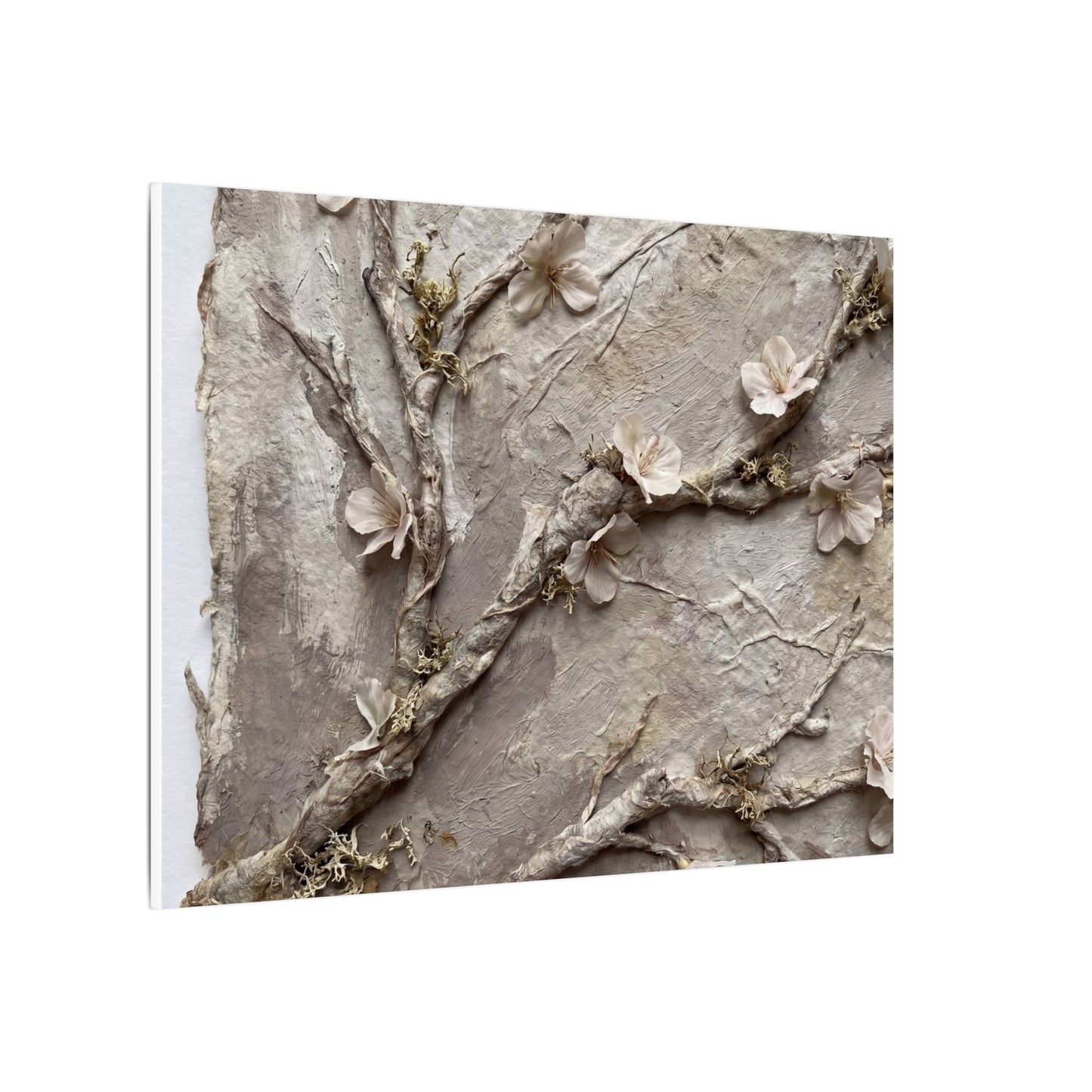 Summer Cherry Blossom Texture Canvas Art | Earthy Decor