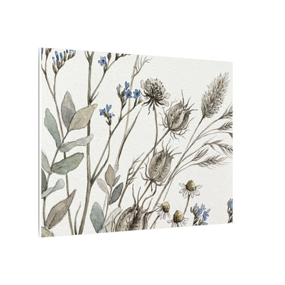Dried Flowers Canvas Art | Summer Japandi Watercolor Art