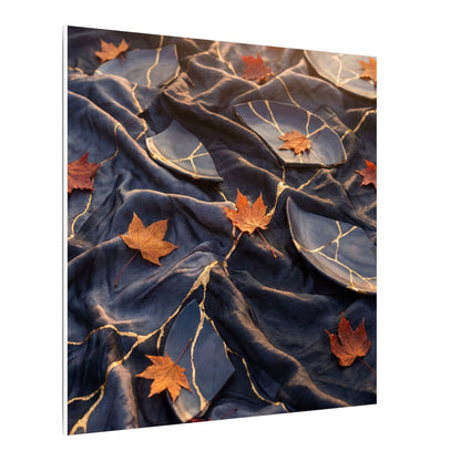 Golden Hour Silk Drape Canvas Art - Kintsugi Shibui
