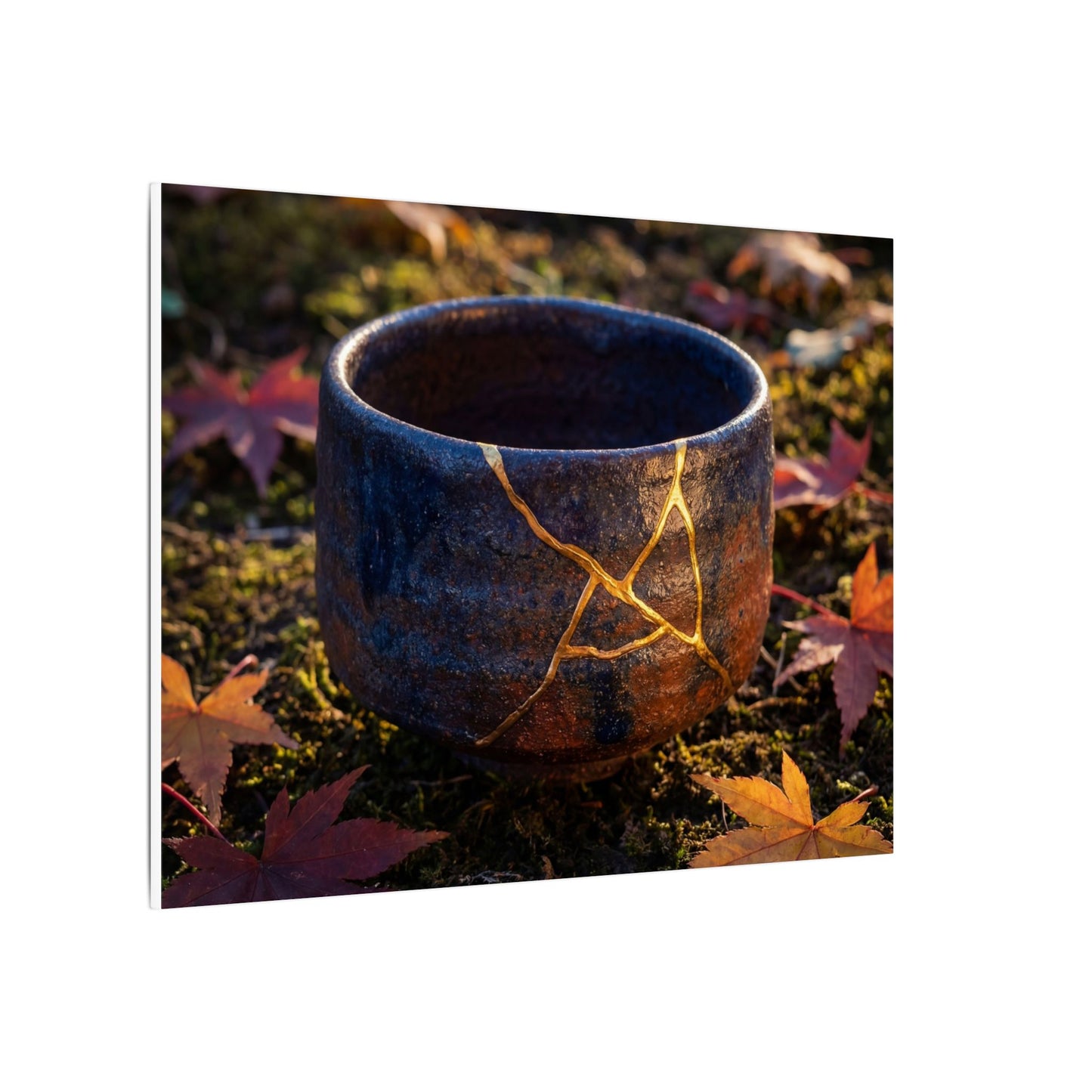 Kanso Moonlit Garden Canvas Art - Kintsugi Gold Repair