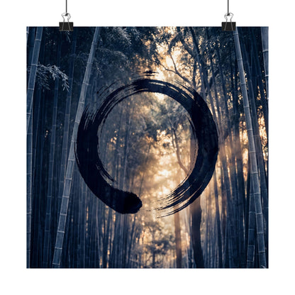 Golden Hour Bamboo Grove Wall Art Print - Zen Shibui Art Print