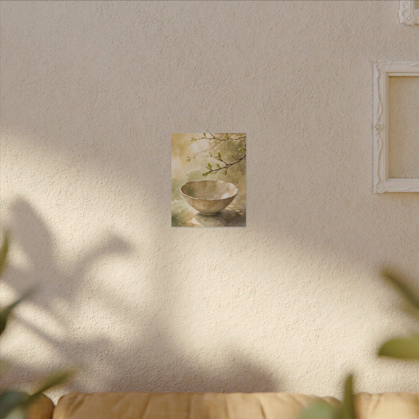 Warm Ceramic Bowl Canvas Art - Watercolor Japandi