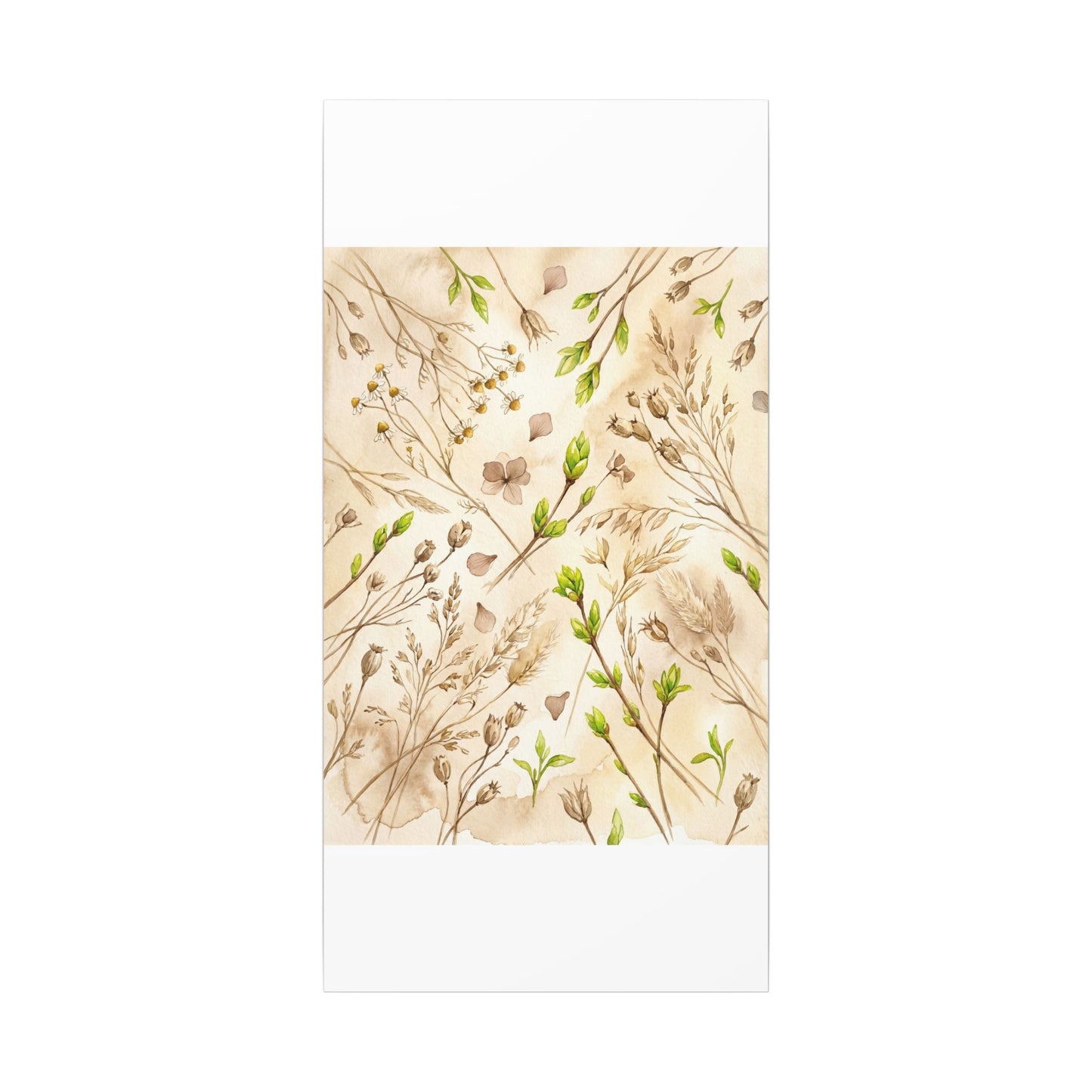 Spring Dried Flowers Watercolor Canvas Art | Earthy Decor