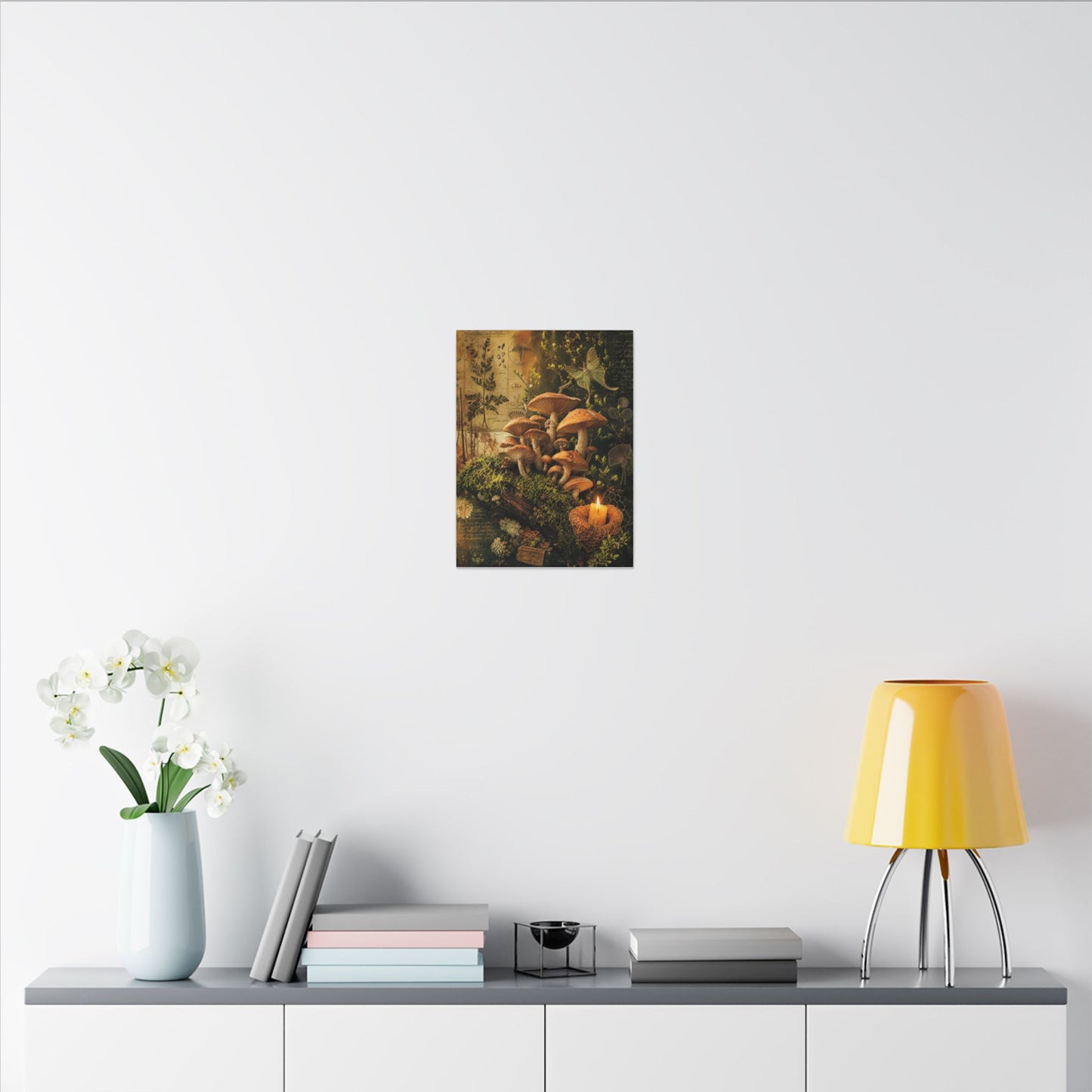Spring Wild Mushrooms Herbarium Canvas Art | Earthy Decor