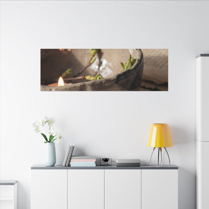 Candlelight Ceramic Bowl Canvas Art - Japandi Ma