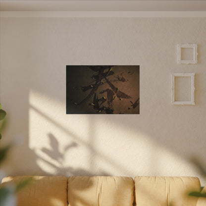Calligraphy Shadow Zen Canvas Art | Bold Dark Japandi Art