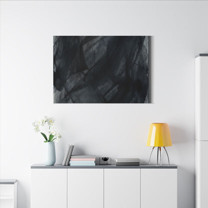 Deep Tones Dark Japandi Charcoal Canvas Art
