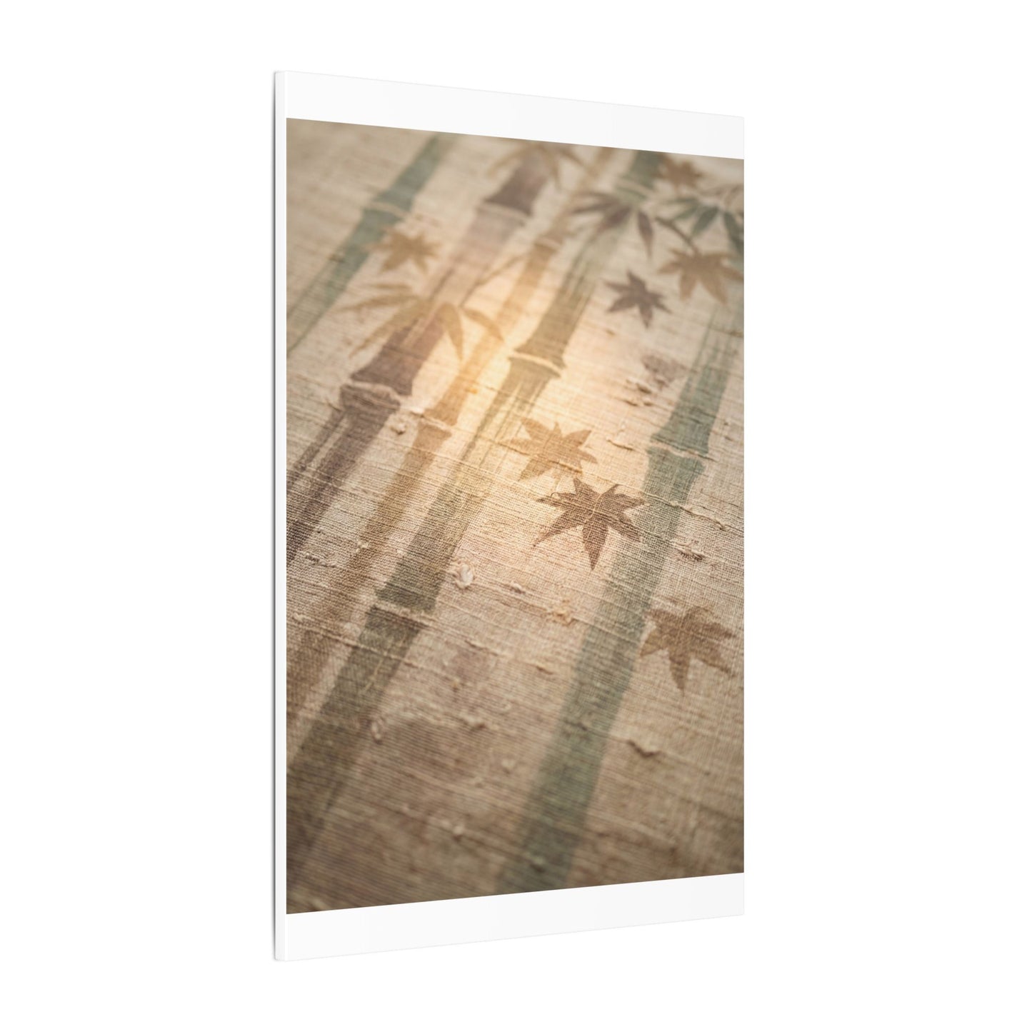 Autumn Bamboo Grove Japanese Pattern Canvas Art | Neutral Decor