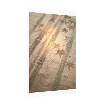 Autumn Bamboo Grove Japanese Pattern Canvas Art | Neutral Decor