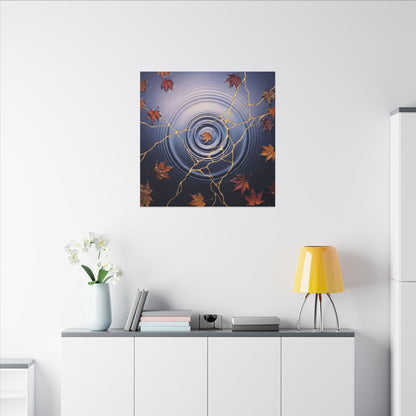 Kintsugi Water Ripple in Dawn | Gold Vein Canvas Art
