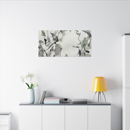 Zen Ink Brushstroke in Overcast | Sumi E Canvas Art