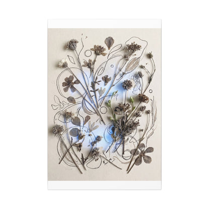 Dried Flowers Minimal Line Canvas Art | Elegant Japandi Art