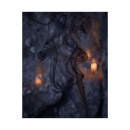 Bold Incense Smoke Wall Art Print - Shadow Zen Dark Japandi