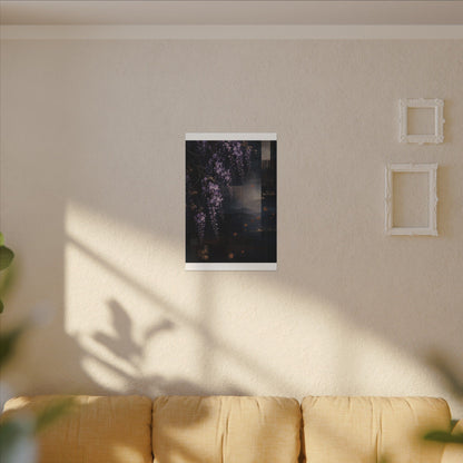 Dawn Wisteria Canvas Art - Dark Japandi Fukinsei