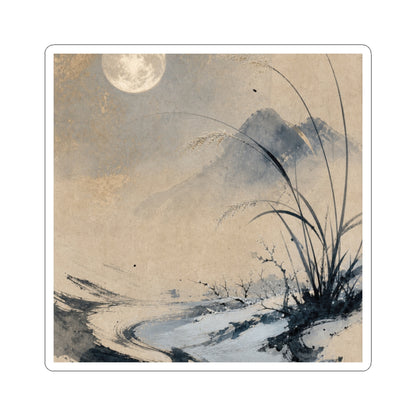 Winter Ink Brushstroke Japanese Pattern Sticker | Warm Decor