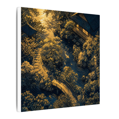 Contemplative Moonlit Garden Canvas Art - Ukiyo E Inspired Zen