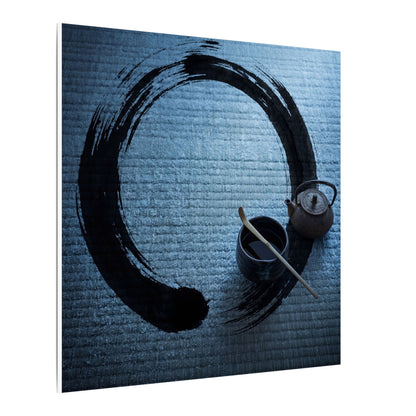 Winter Tea Ceremony Enso Canvas Art | Peaceful Decor
