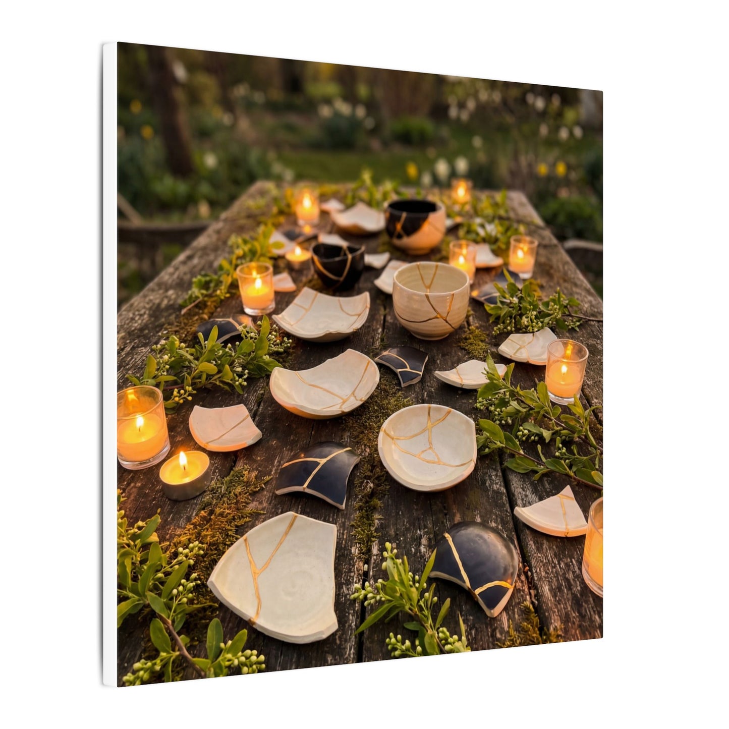 Broken Pottery Spring Canvas Art | Kintsugi Beautiful Design