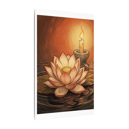 Lotus Flower Summer Canvas Art | Zen Contemplative Design