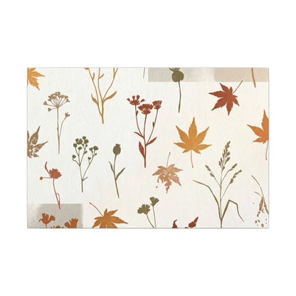 Autumn Dried Flowers Japanese Pattern Canvas Art | Elegant Decor