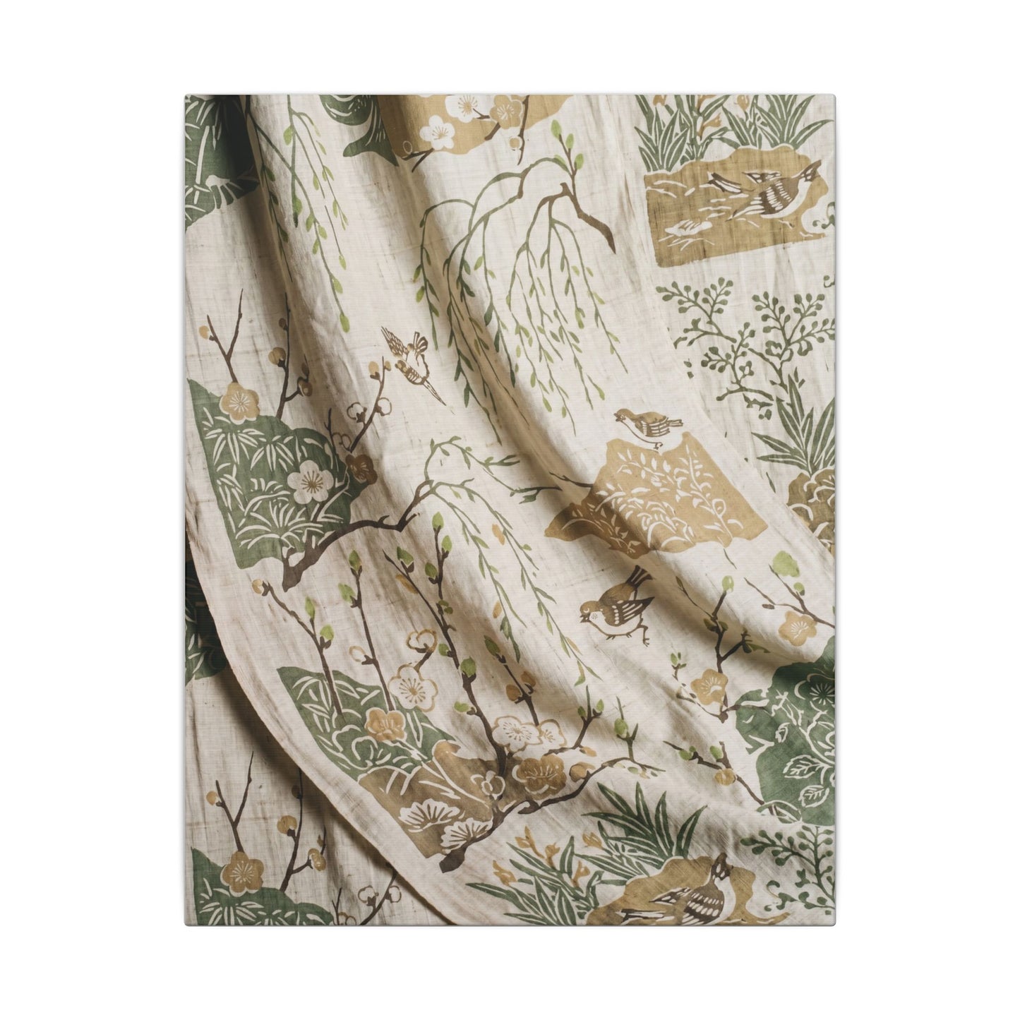 Silk Drape Canvas Art | Spring Japandi Japanese Pattern Art