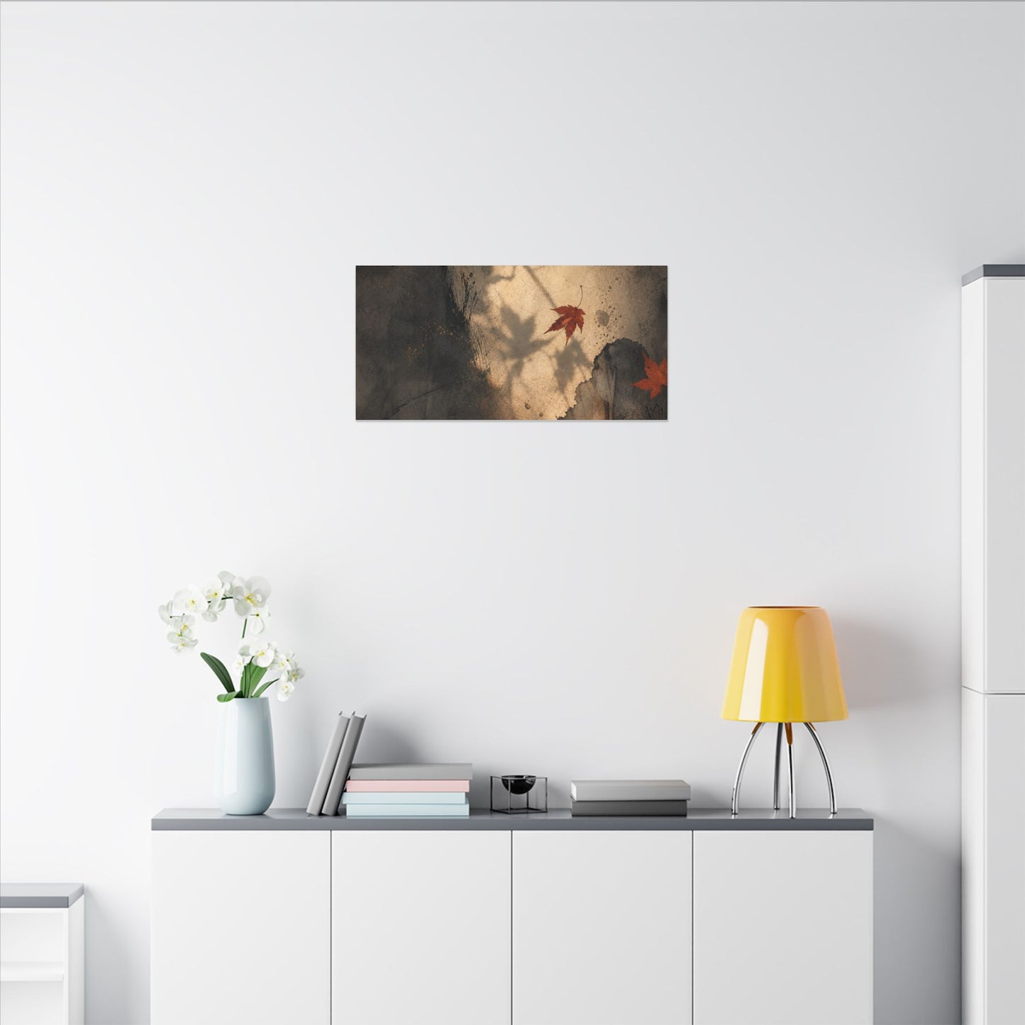 Shadow Play Texture Canvas Art | Neutral Japandi Art