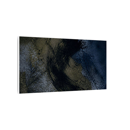 Shibui Ink Brushstroke Canvas Art - Dark Japandi Dark Texture