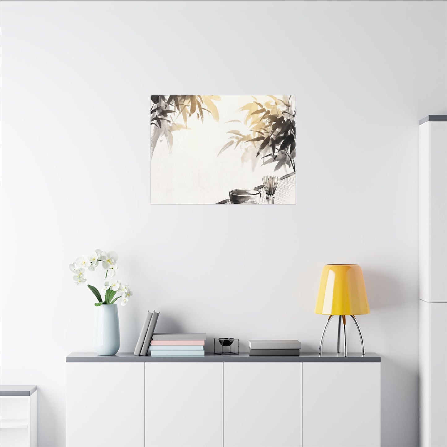 Tea Ceremony Sumi E Canvas Art | Serene Zen Art