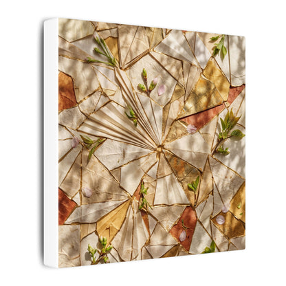 Resilient Paper Fold Canvas Art - Gold Repair Kintsugi