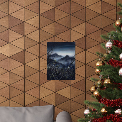 Mountain Mist Wall Art Print | Spring Dark Japandi Dark Texture Art