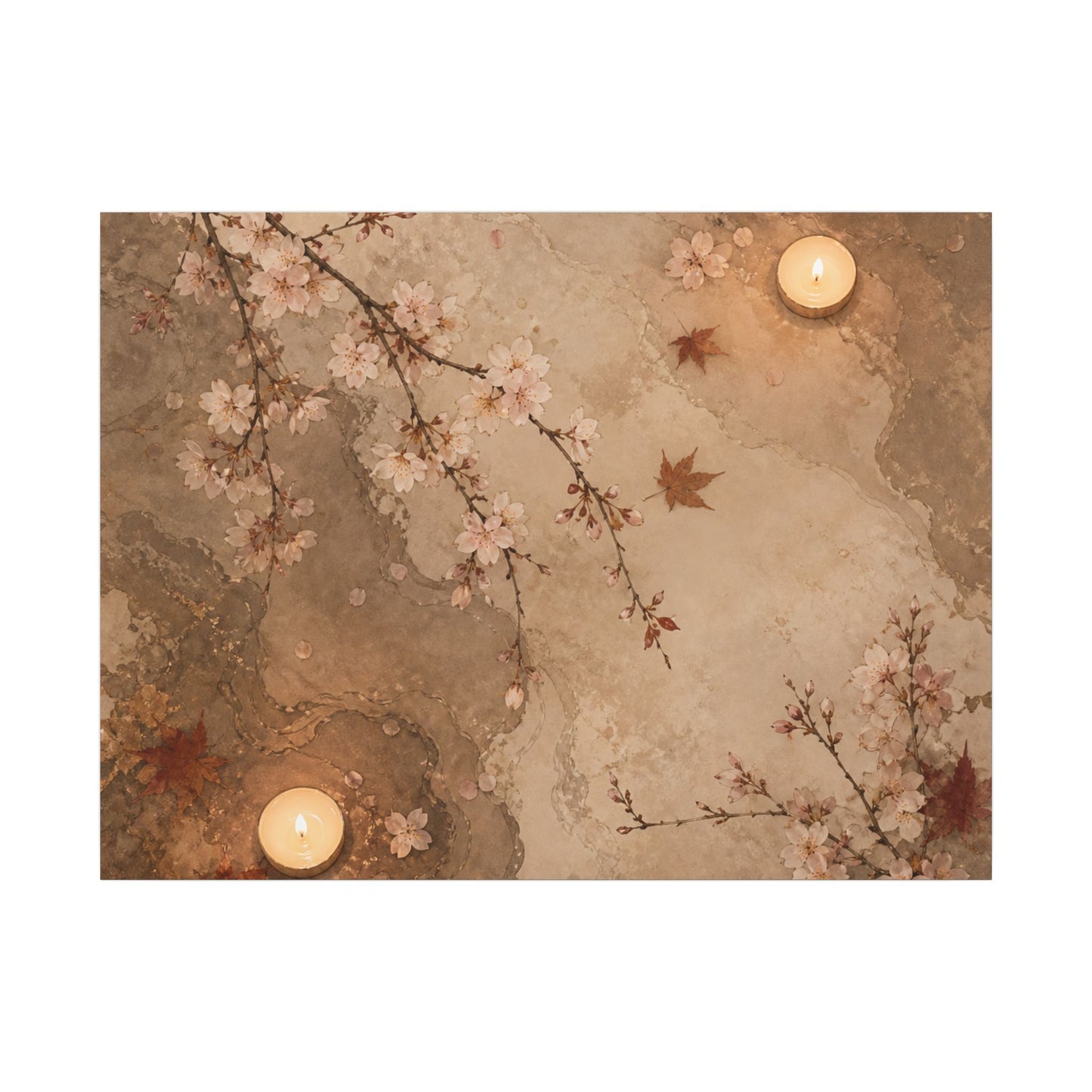 Cherry Blossom Canvas Art | Autumn Japandi Japanese Pattern Art