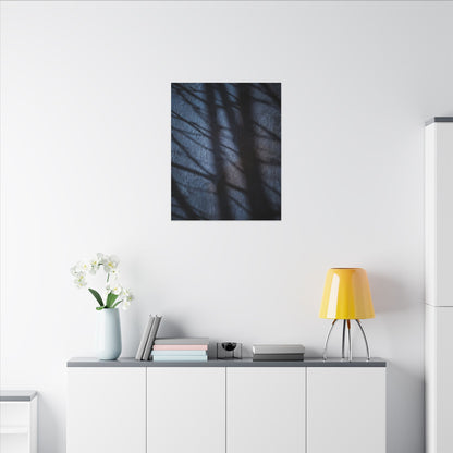 Dark Japandi Shadow Play in Moonlight | Moody Minimal Canvas Art