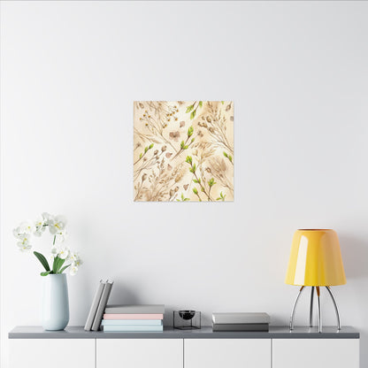 Spring Dried Flowers Watercolor Canvas Art | Earthy Decor