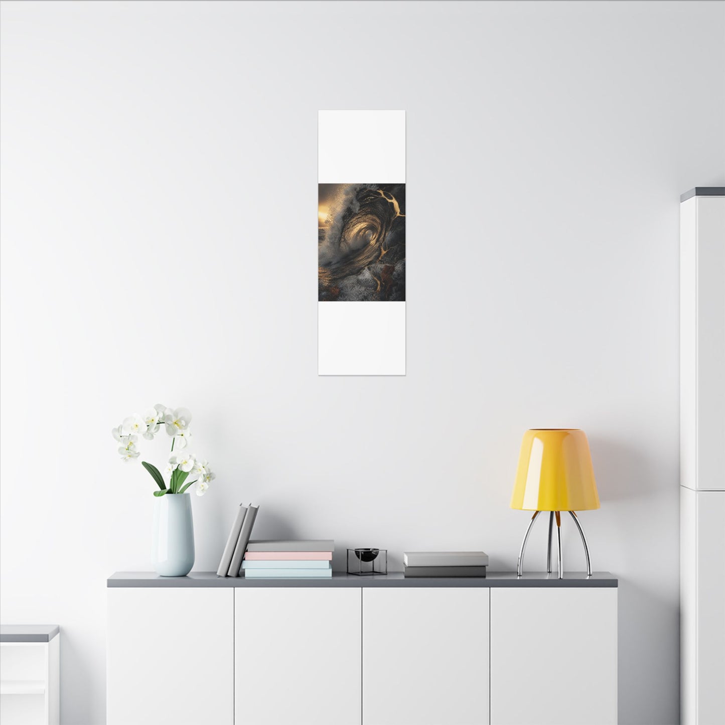 Kanso Ocean Wave Canvas Art - Kintsugi Gold Vein