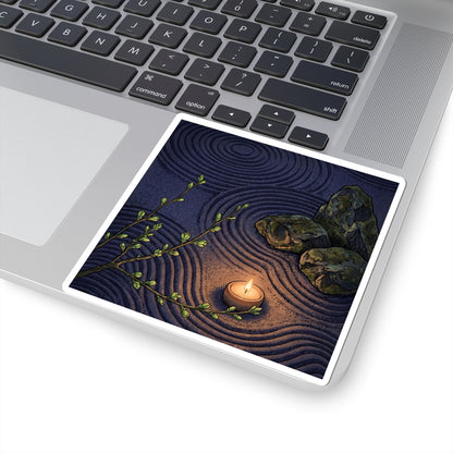 Candlelight Rock Garden Sticker - Zen Mono No Aware