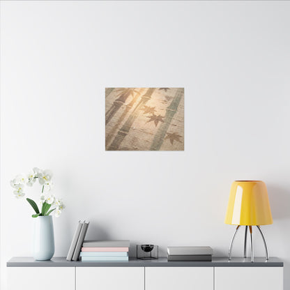 Autumn Bamboo Grove Japanese Pattern Canvas Art | Neutral Decor